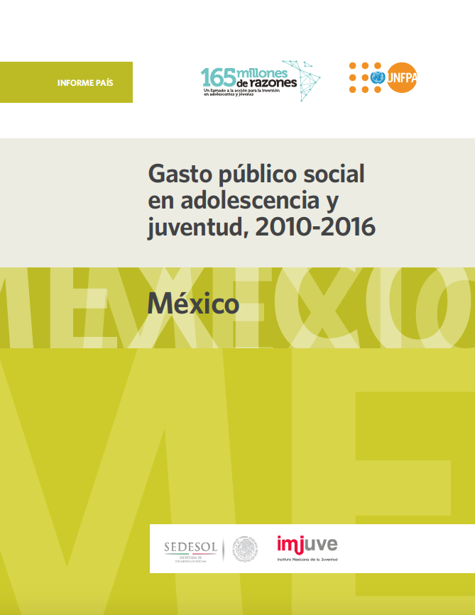 Gasto público social en adolescencia y juventud, 2010-2016