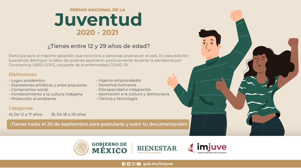 Convocatoria: Premio nacional de la Juventud 2020 - 2021