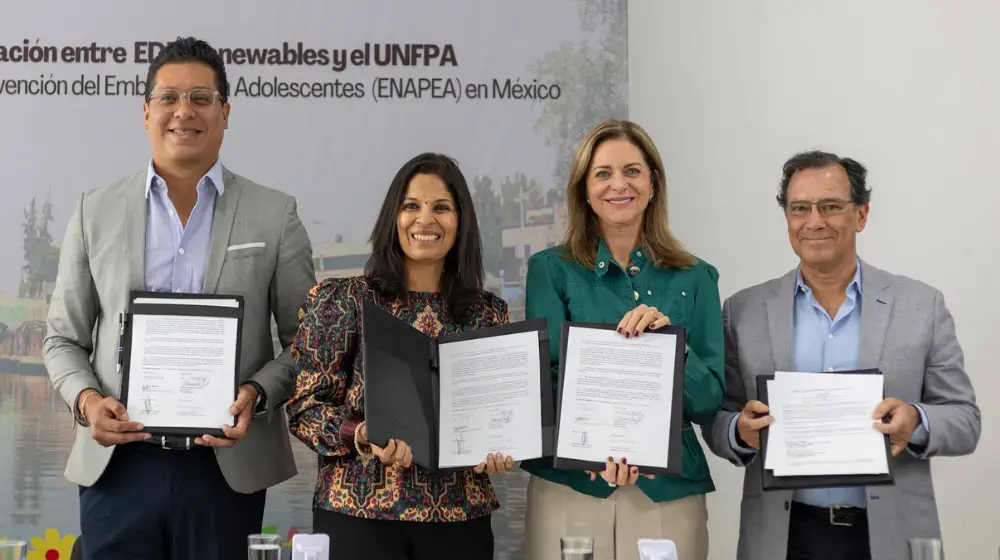 EDP Renewables Norte América hace una alianza con UNFPA México para reducir el embarazo adolescente en México