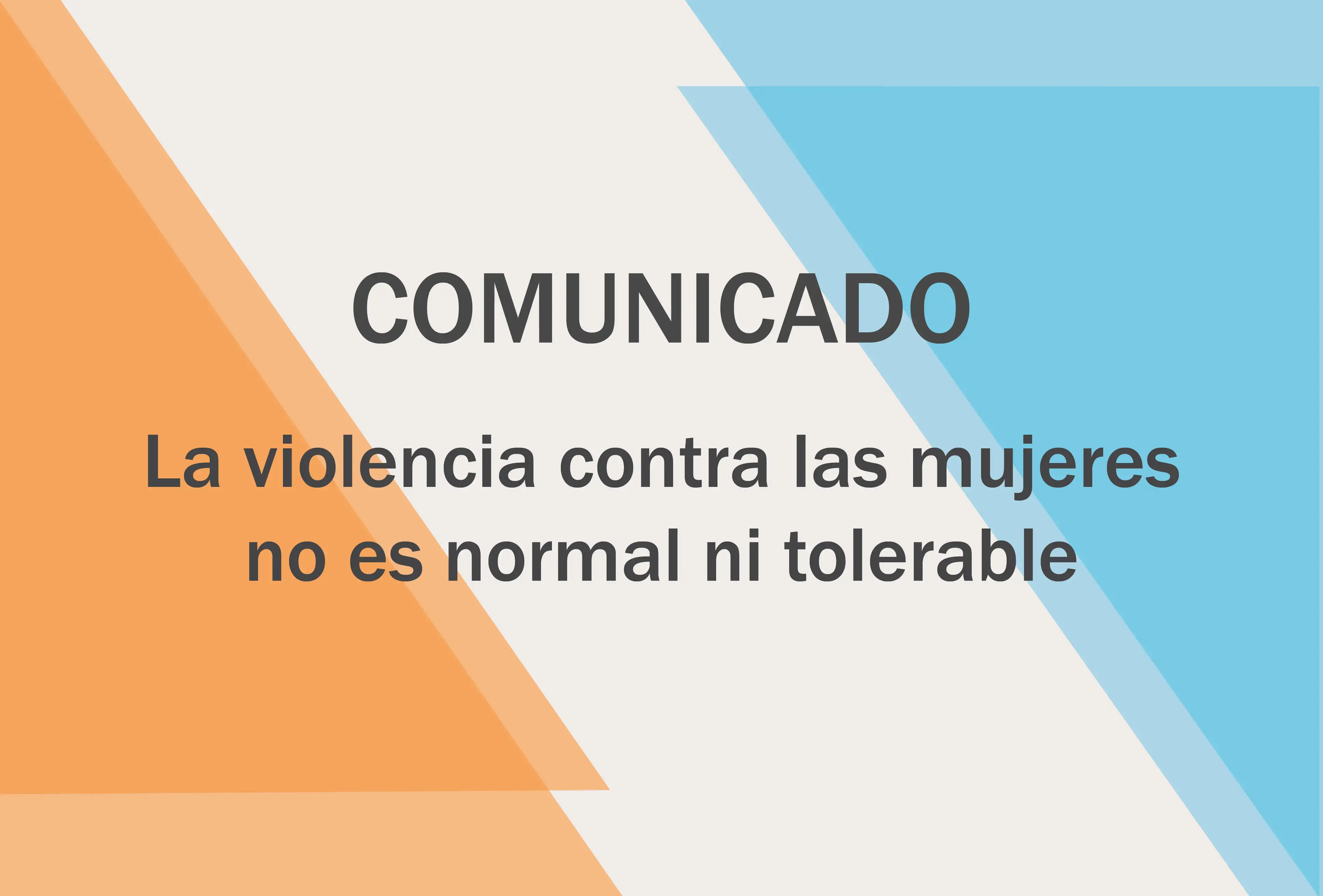 Comunicado de prensa: La violencia contra las mujeres no es normal ni tolerable