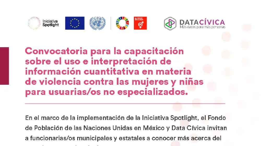 Convocatoria para la capacitación sobre el uso e interpretación de información cuantitativa en materia de violencia contra las mujeres y niñas para usuarias/os no especializados