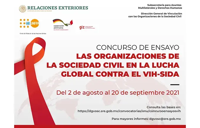 Se abre la convocatoria del concurso de ensayo “Las Organizaciones de la Sociedad Civil en la Lucha Global contra el VIH-Sida”