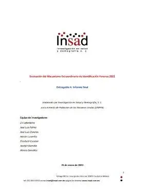 Evaluación Externa del Mecanismo Extraordinario de Identificación Forense 2022